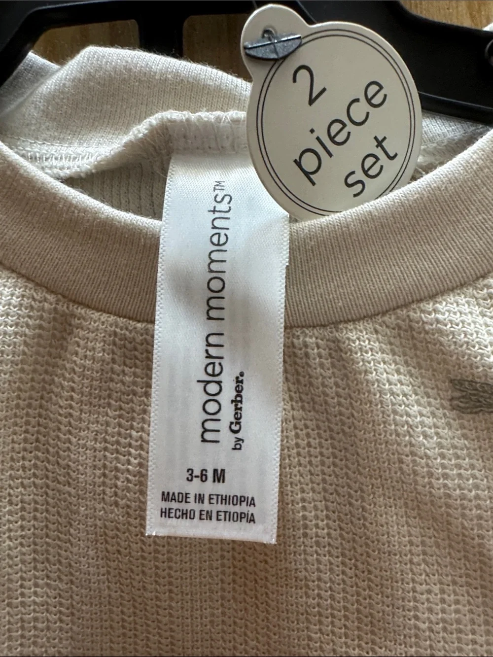 Gerber Cream Waffle Knit Two-Piece Set with Dragonfly Accents
